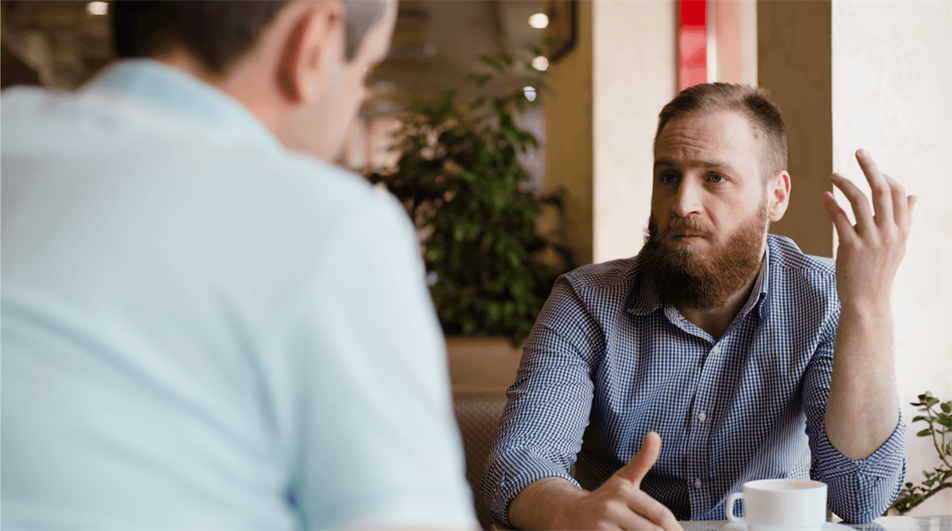 Man having a conversation 